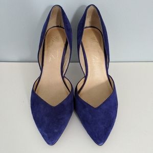 Suede blue heels